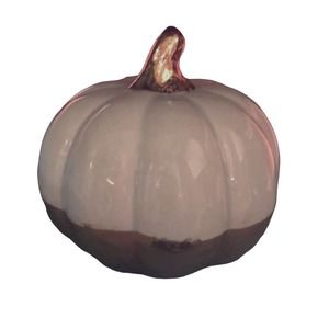 Small Blue and Gold Ceramic Pumpkin NWOT